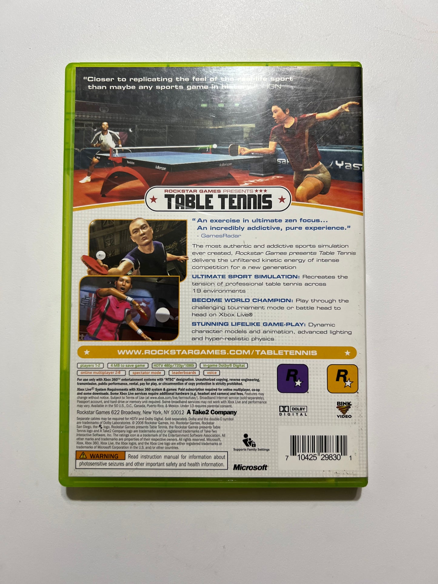 Table tennis (made by rockstar) -  Xbox 360