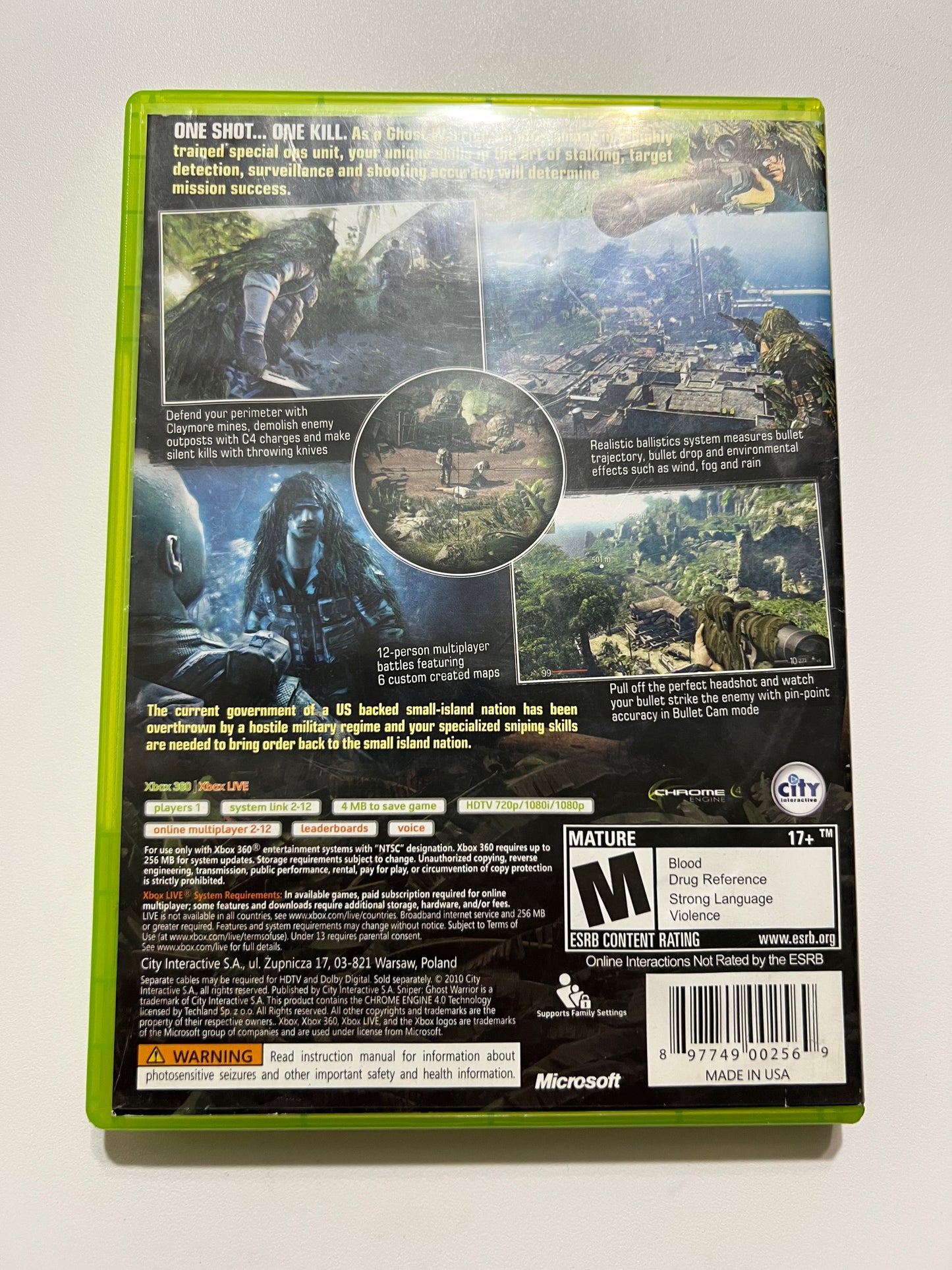 Sniper ghost warrior (complete) - Xbox 360